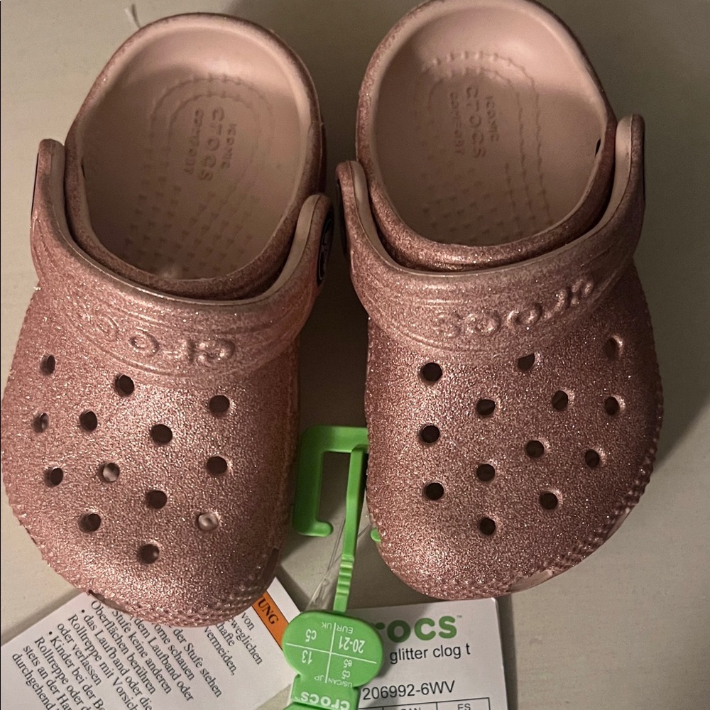 CROCS Kids Glitter Clogs - Pink Sparkle